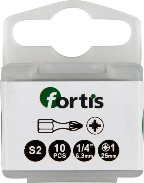 Bit Torsion 1/4" DIN3126 C6,3 PZ1x25mm 10er Pack FORTIS