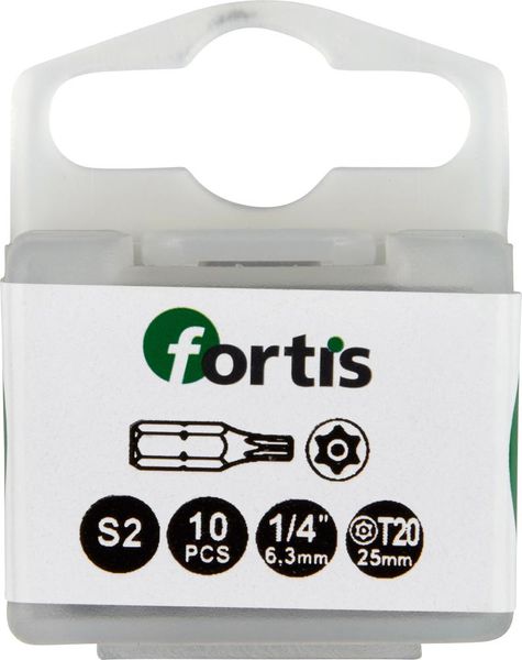 lag184158.jpg Bit zähhart 1/4" DIN3126 C6,3 T20x25mm mit Bohrung 10er Pack FORTIS