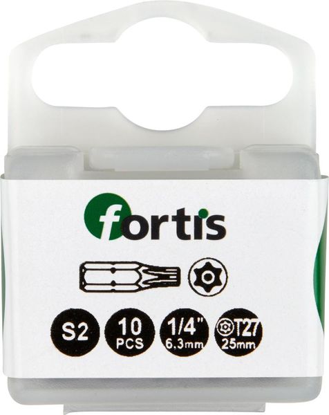 lag184156.jpg Bit zähhart 1/4" DIN3126 C6,3 T27x25mm mit Bohrung 10er Pack FORTIS