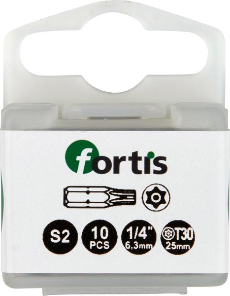 lag184155.jpg Bit zähhart 1/4" DIN3126 C6,3 T30x25mm mit Bohrung 10er Pack FORTIS