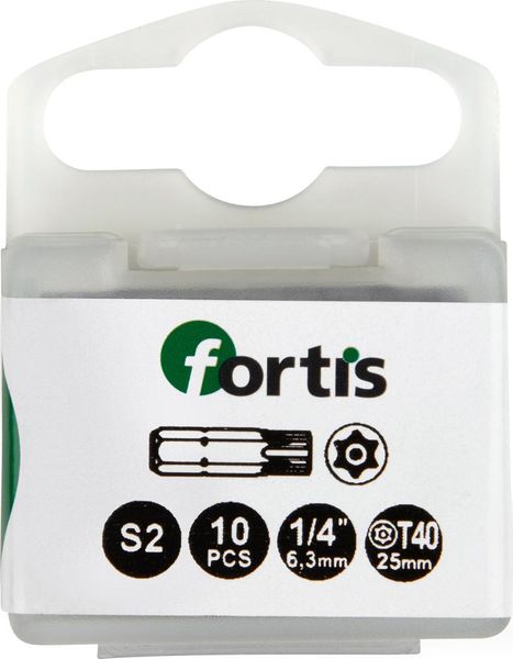 lag184154.jpg Bit zähhart 1/4" DIN3126 C6,3 T40x25mm mit Bohrung 10er Pack FORTIS