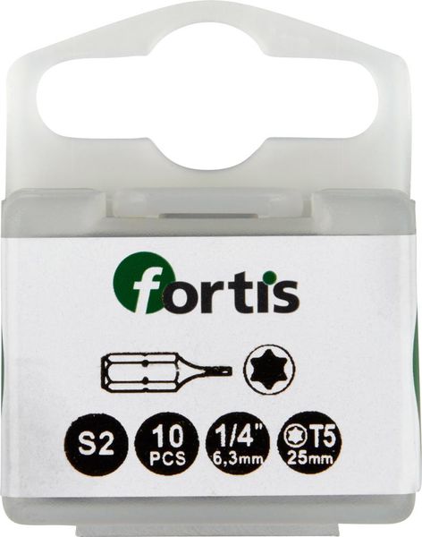 lag184160.jpg Bit zähhart 1/4" DIN3126 C6,3 T5x25mm 10er Pack FORTIS