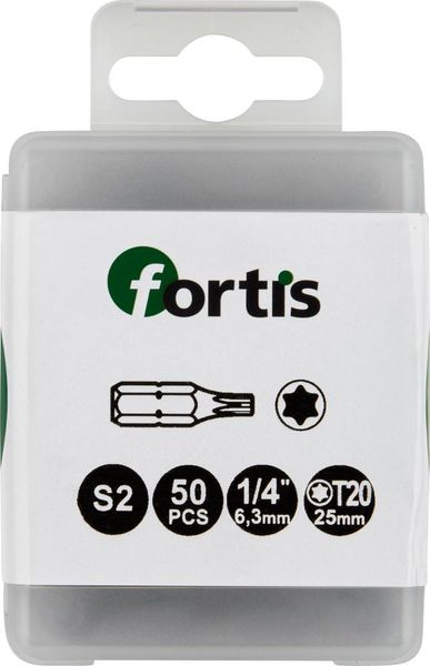 lag181712.jpg Bit zähhart 1/4" DIN3126 C6,3 T20x25mm 50er Pack FORTIS