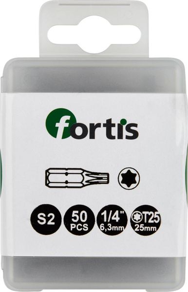 lag184144.jpg Bit zähhart 1/4" DIN3126 C6,3 T25x25mm 50er Pack FORTIS