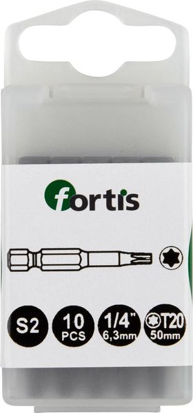 lag184137.jpg Bit zähhart 1/4" DIN3126 E6,3 T20x50mm 10er Pack FORTIS