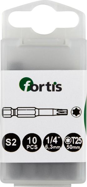lag184136.jpg Bit zähhart 1/4" DIN3126 E6,3 T25x50mm 10er Pack FORTIS