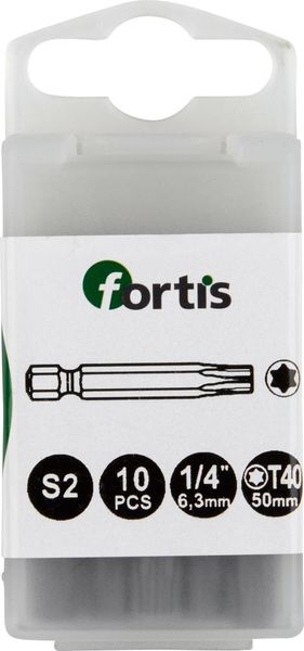 lag184134.jpg Bit zähhart 1/4" DIN3126 E6,3 T40x50mm 10er Pack FORTIS