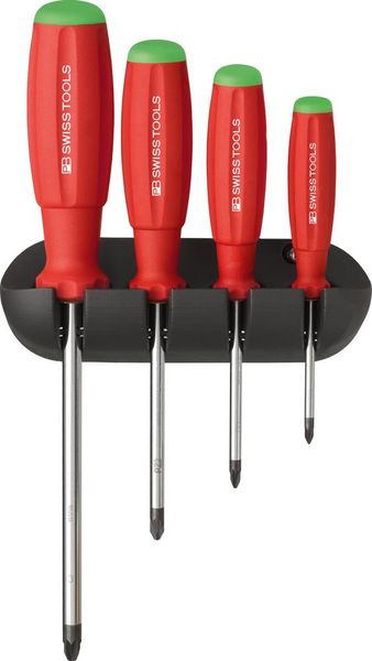 lag195209.jpg Schraubendreher-Satz 4-teilig PZ im Wandhalter SwissGrip PB Swiss Tools