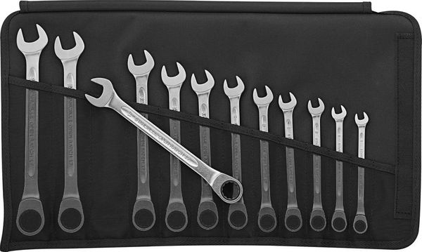 pre129835.jpg Ratschenschlüssel-Satz gerade 8-19mm 12-teilig in Rolltasche Stahlwille