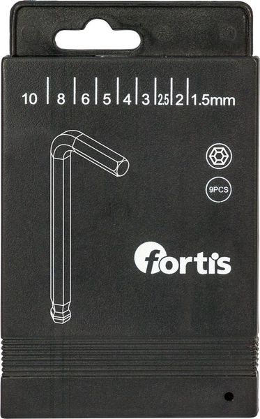 lag181347.jpg Winkelschraubendreher- Satz in Schiebebox 9-teilig 1,5-10mm Kugerlkopf FORTIS