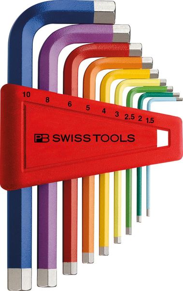 pre128967.jpg Winkelschraubendreher- Satz im Kunststoffhalter 9-teilig 1,5-10mm Rainbow PB Swiss Tools