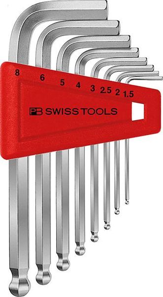 pre128924.jpg Winkelschraubendreher- Satz im Kunststoffhalter 8-teilig 1,5-8mm Kugelkopf PB Swiss Tools
