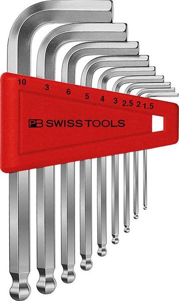 pre128911.jpg Winkelschraubendreher- Satz im Kunststoffhalter 9-teilig 1,5-10mm Kugelkopf PB Swiss Tools