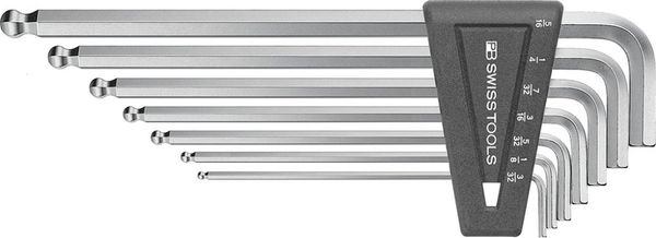 lag145831.jpg Winkelschraubendreher- Satz im Kunststoffhalter 7-teilig 3/32-5/16" lang Kugelkopf PB Swiss Tools