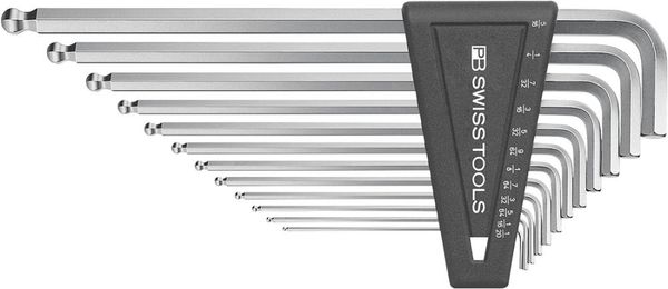 lag199213.jpg Winkelschraubendreher- Satz im Kunststoffhalter 12-teilig 1/20-5/16" Kugelkopf PB Swiss Tools