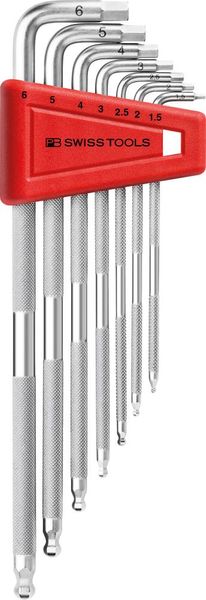 pre128998.jpg Winkelschraubendreher- Satz im Kunststoffhalter 7-teilig 1,5-6mm SAFETY Kugelkopf PB Swiss Tools