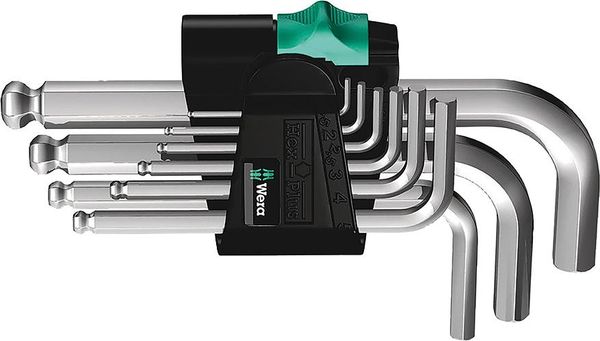 lag199276.jpg Winkelschraubendreher- Satz im Handhalter 9-teilig 1,5-10mm Kurz Kugelkopf Wera