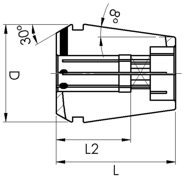 Spannzange abgedichtet mit Vierkant GERC25- 9x7,1 FAHRION