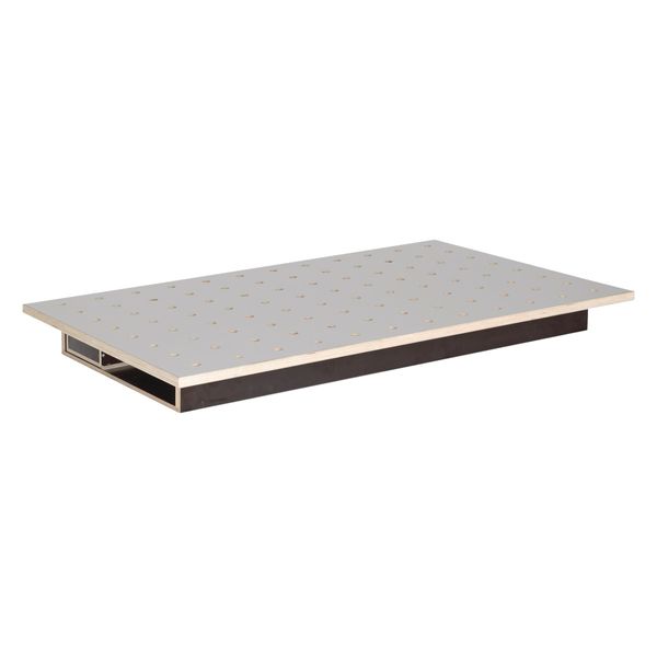 Tischoberteil Holzkraft 120x80 cm, HPL Lochrasterplatte Ø20 mm, mit Schubkasten