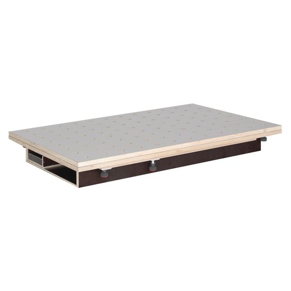 Tischoberteil Holzkraft 120x80/160x120 cm, HPL Lochrasterplatte Ø20 mm, mit Schubkasten