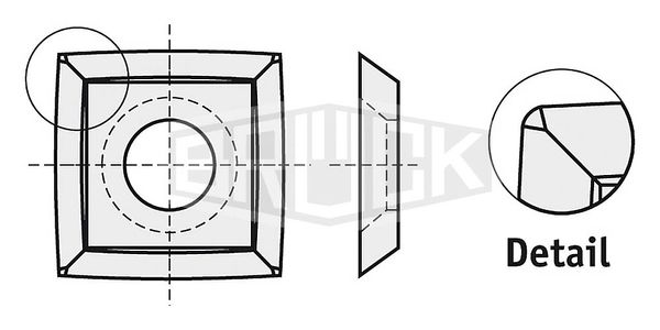 HW-WP 15x15x2,5 mm R=200 mm B10