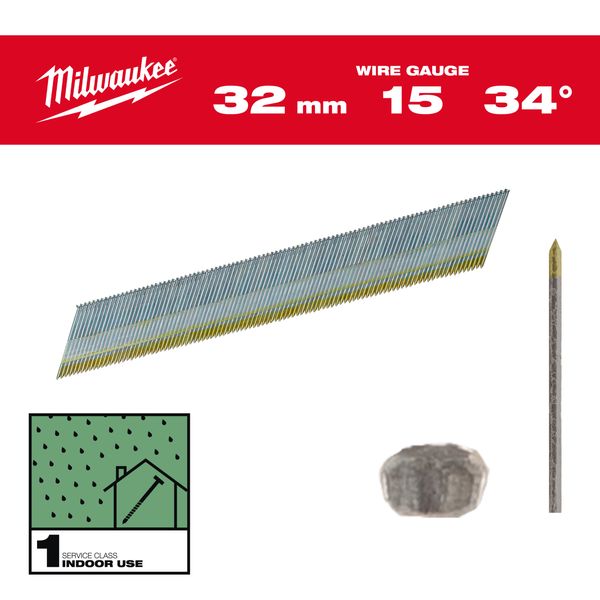 Stift-Nägel 15G 34° 32 mm SC1 (4.000)