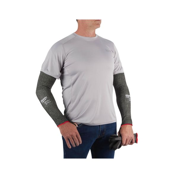 ARM-SCHNITTSCHUTZ KLASSE E, 40 CM GRAU