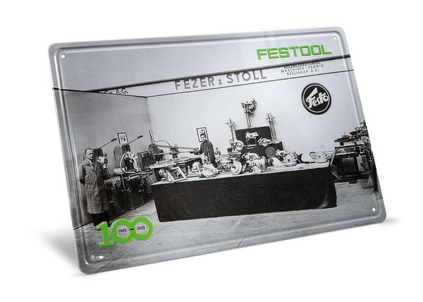 100 Jahre Blechschild Retro Messestand MES-FT2 100Y