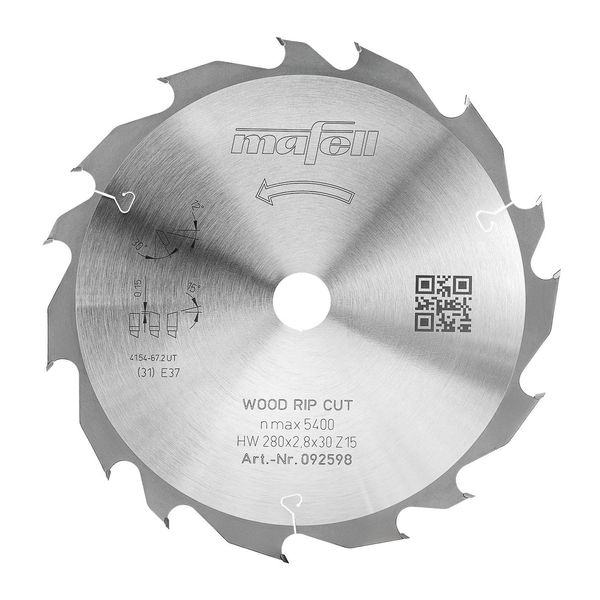 Sägeblatt KSB-WL 280 GT HW, 280 x 2,8 x 30 mm, Z15-5, WZ/FZ