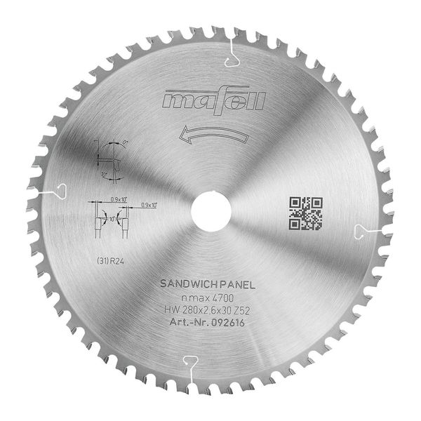 Sägeblatt KSB-SP 280, HW, 280 x 2,6 x 30 mm, Z52, WZFA