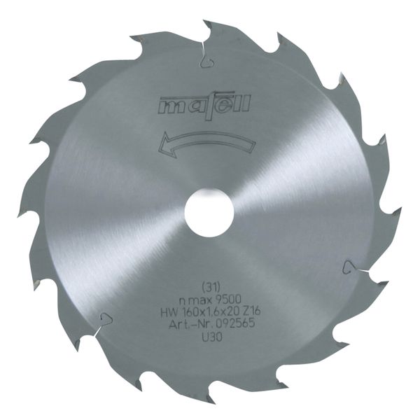 Sägeblatt-HM, 160 x 1,1/1,6 x 20 mm, 16 Z, FZ/FA, für universellen Einsatz in Holz, Battery ideal