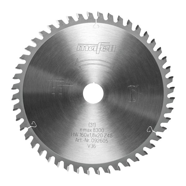 Sägeblatt KSB-AL160, HW, 160 x 1,8 x 20mm, Z48, 2FZFA, Aluminium / Plastics