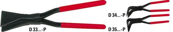 Falzzange 45° gebogen (PVC-beschichtete Griffe) D34-60-P
