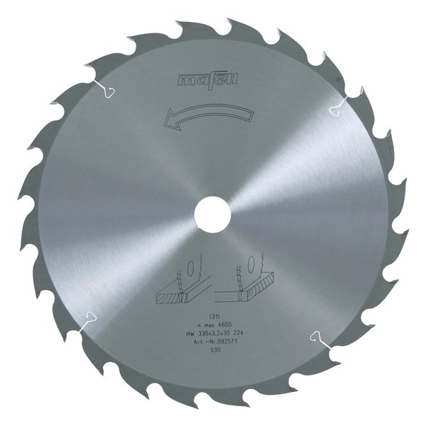 Sägeblatt-HM, 330 x 2,2/3,2 x 30 mm, Z 24, WZ, für universellen Einsatz in Holz