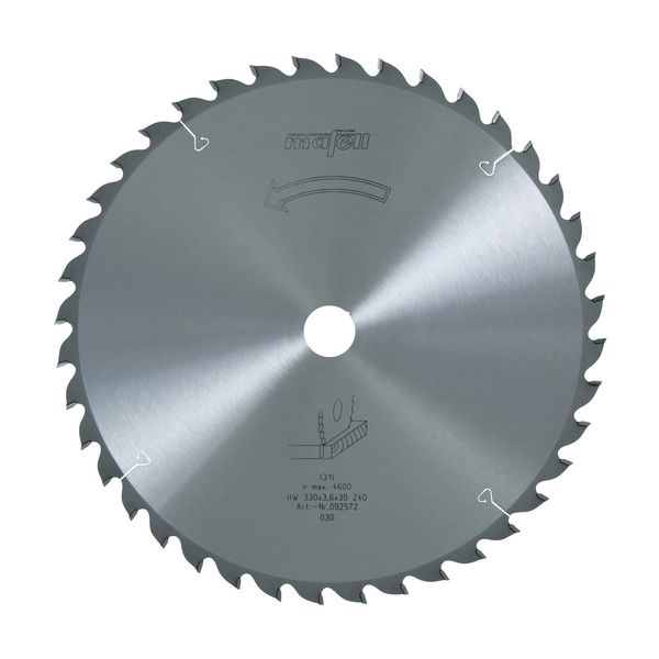 Sägeblatt-HM, 330 x 2,2/3,6 x 30 mm, Z 40, WZ, für Feinschnitte in Holz