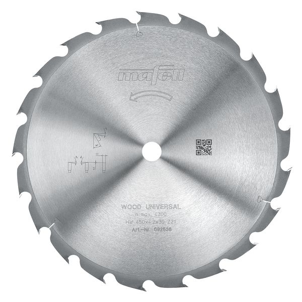 Sägeblatt-HM, 450 x 2,5/4,2 x 30 mm, Z 20, WZ, für universellen Einsatz in Holz