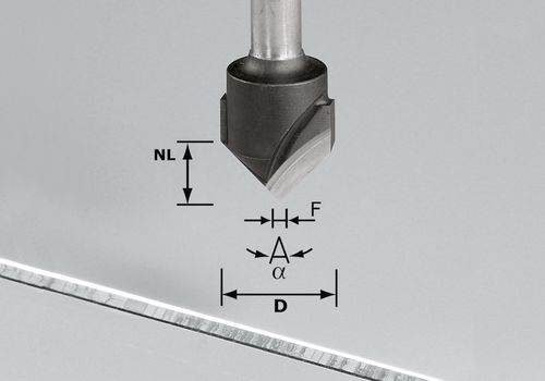 V-Nutfräser HW Schaft 8 mm HW S8 D18-90° (Alu)