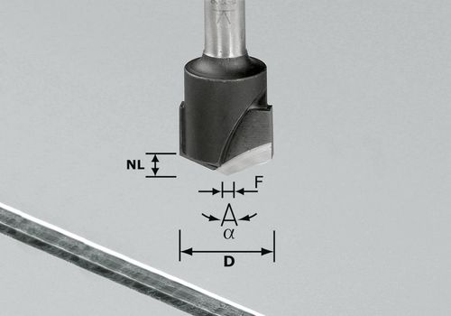 V-Nutfräser HW Schaft 8 mm HW S8 D18-135° (Alu)