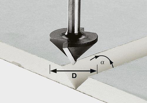Gipskartonfräser HW Schaft 8 mm HW S8 D12,5/45°
