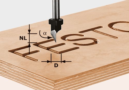 Produktbild Schriftenfräser HS Schaft 8 mm HS S8 D11/60°