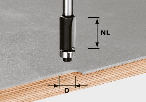 Bündigfräser HW Schaft 8 mm HW S8 D12,7/NL25
