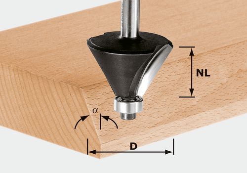 Produktbild Fasefräser HW Schaft 8 mm HW S8 D36/45°