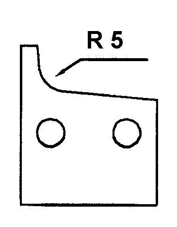 HS-Kantenmesser R 5 L - links Steg 3 mm