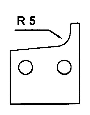 HS-Kantenmesser R 5 r - rechts Steg 3 mm
