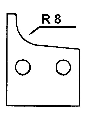HS-Kantenmesser R 8 l - links