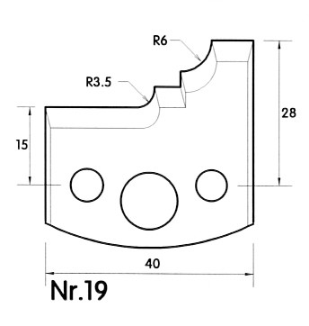 HS UNI-Profilmesser 40mm Nr. 19