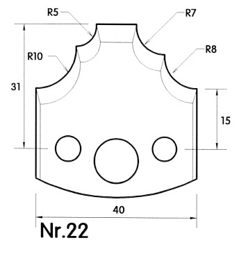 HS UNI-Profilmesser 40mm Nr. 22
