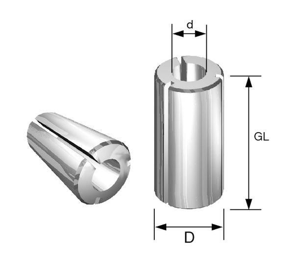 Reduzierhülse f. Oberfräser D=12,7mm d=12mm