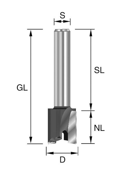 HW-Planfräser D=19mm NL=12mm S=12x40mm
