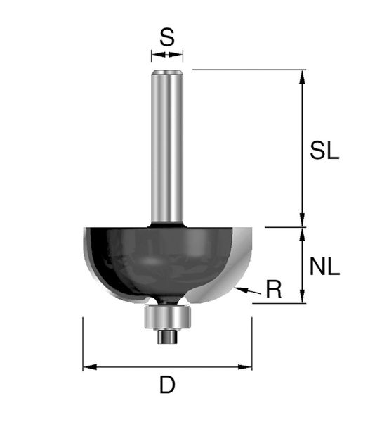HW-Hohlkehlfr. R=16mm D=41,5mm NL=19mm S=8mm